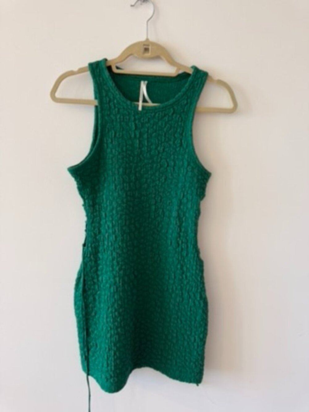 By Anthropologie Textured Mini Dress with Tie Up Sides Size Small